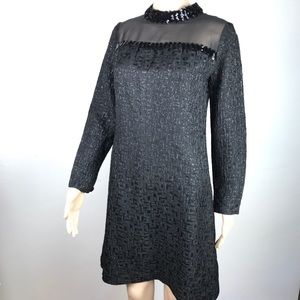 Handmade in France black evening sequin dress